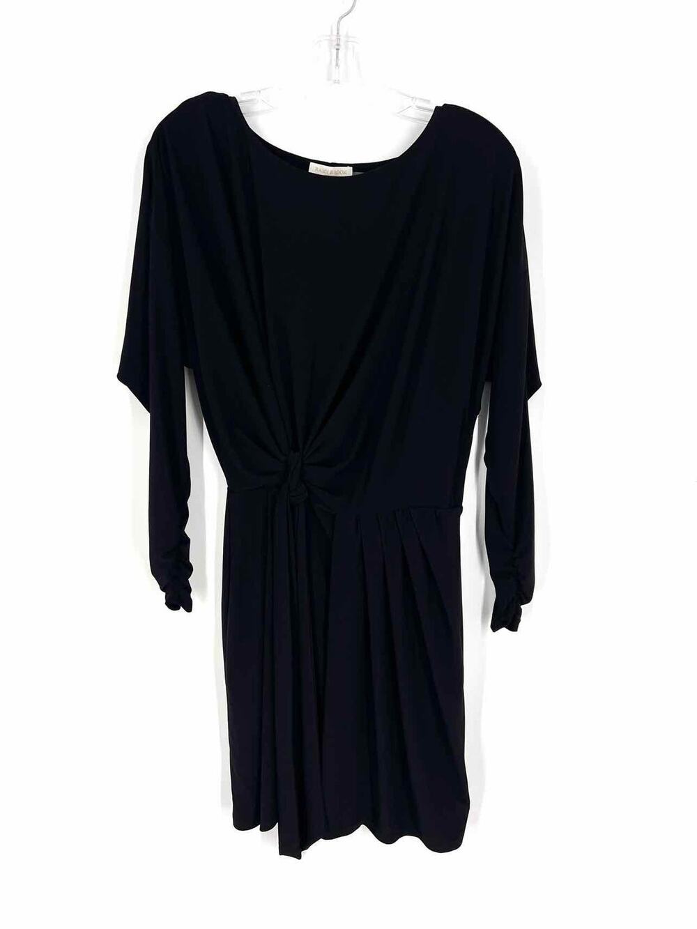 Ramy Brook Size M Black Cinched Ruched Designer Dress